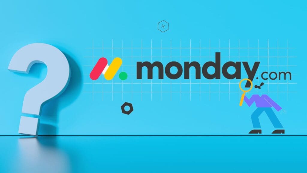 Eye-catching cover for a publication focused on the benefits of using Monday.com for product management in 2024.