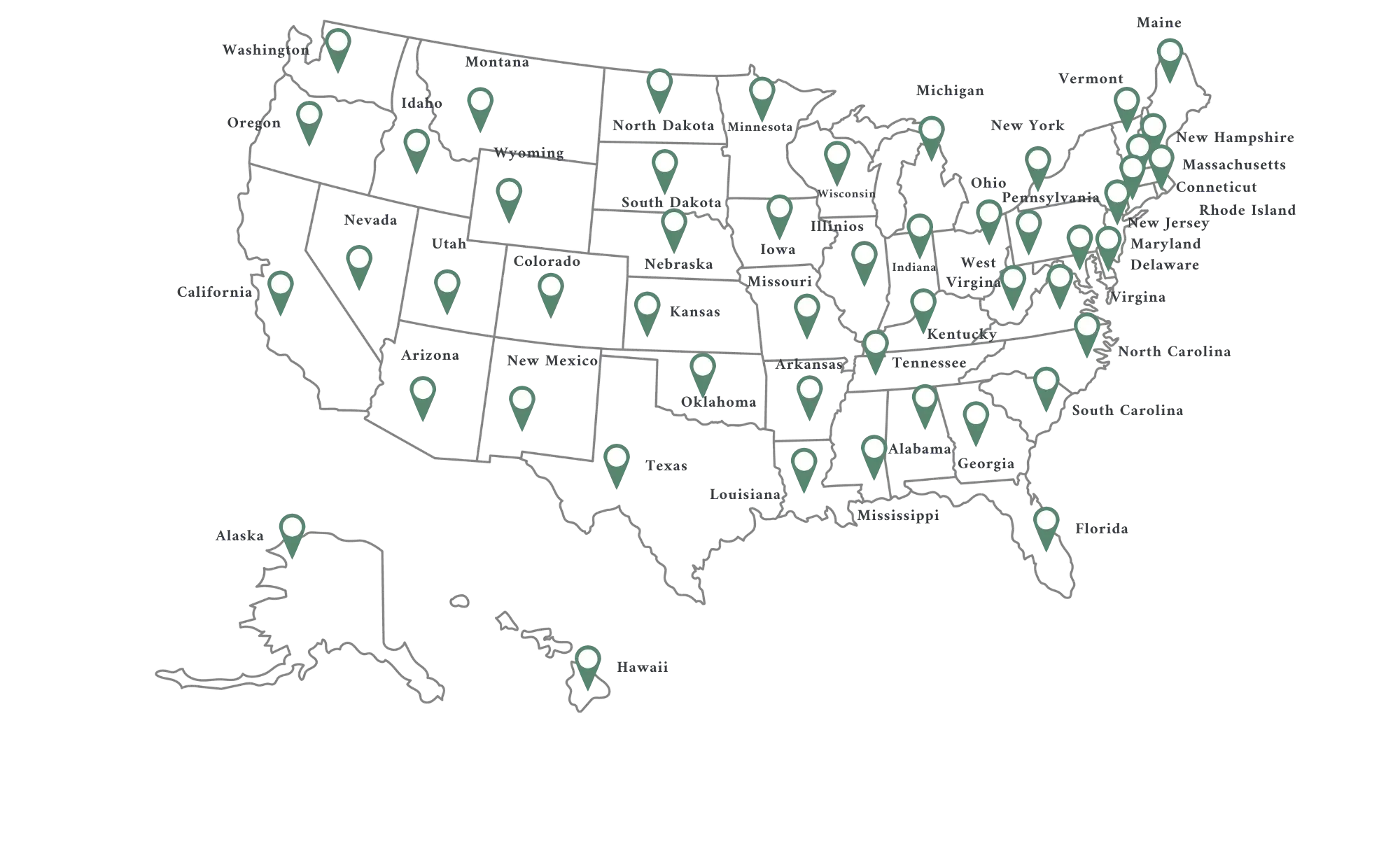 A map of the United States shows various training locations marked with green pins across multiple states. The Rosemet logo appears in the top right corner.