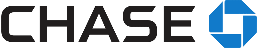 Chase logo featuring the word "CHASE" in bold black letters next to a blue octagonal emblem.
