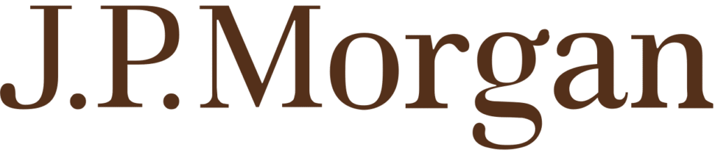 The J.P. Morgan logo in brown serif font on a light gray background.