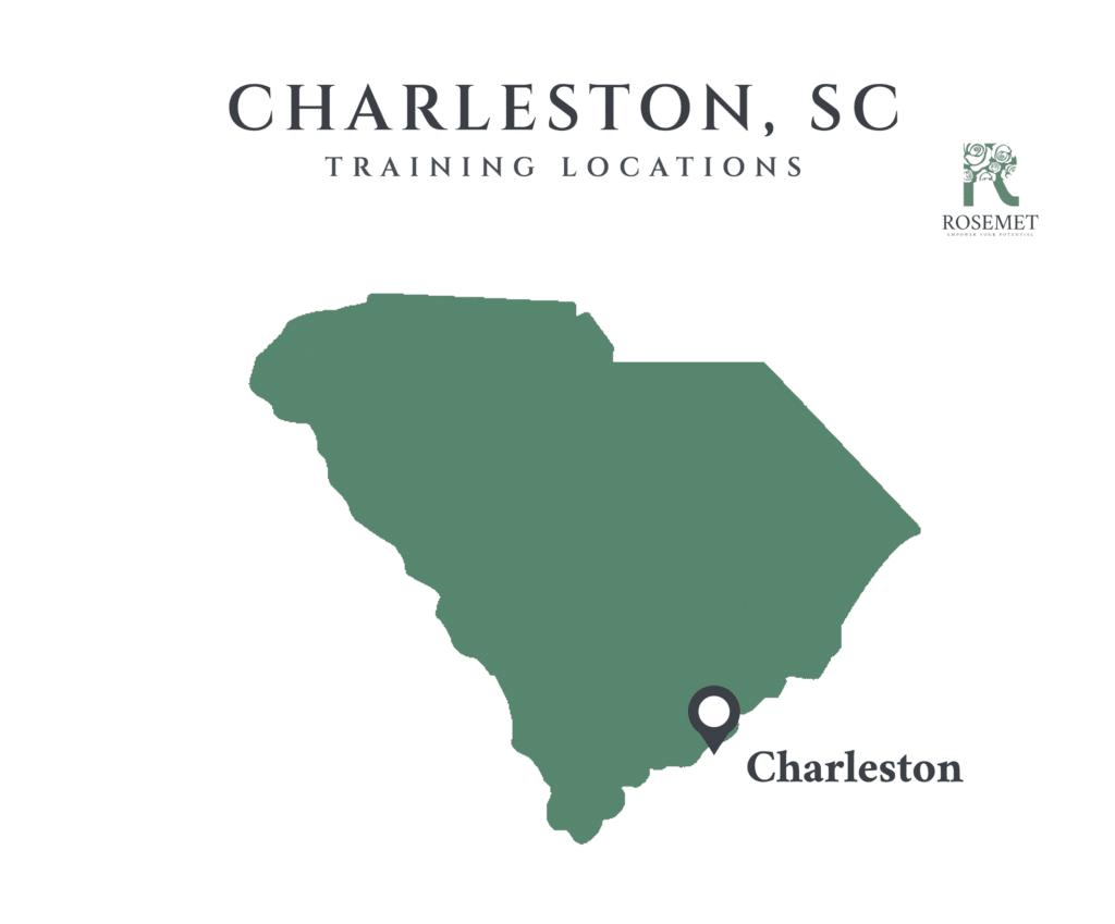 Map of PMP training and testing locations in Charleston, South Carolina